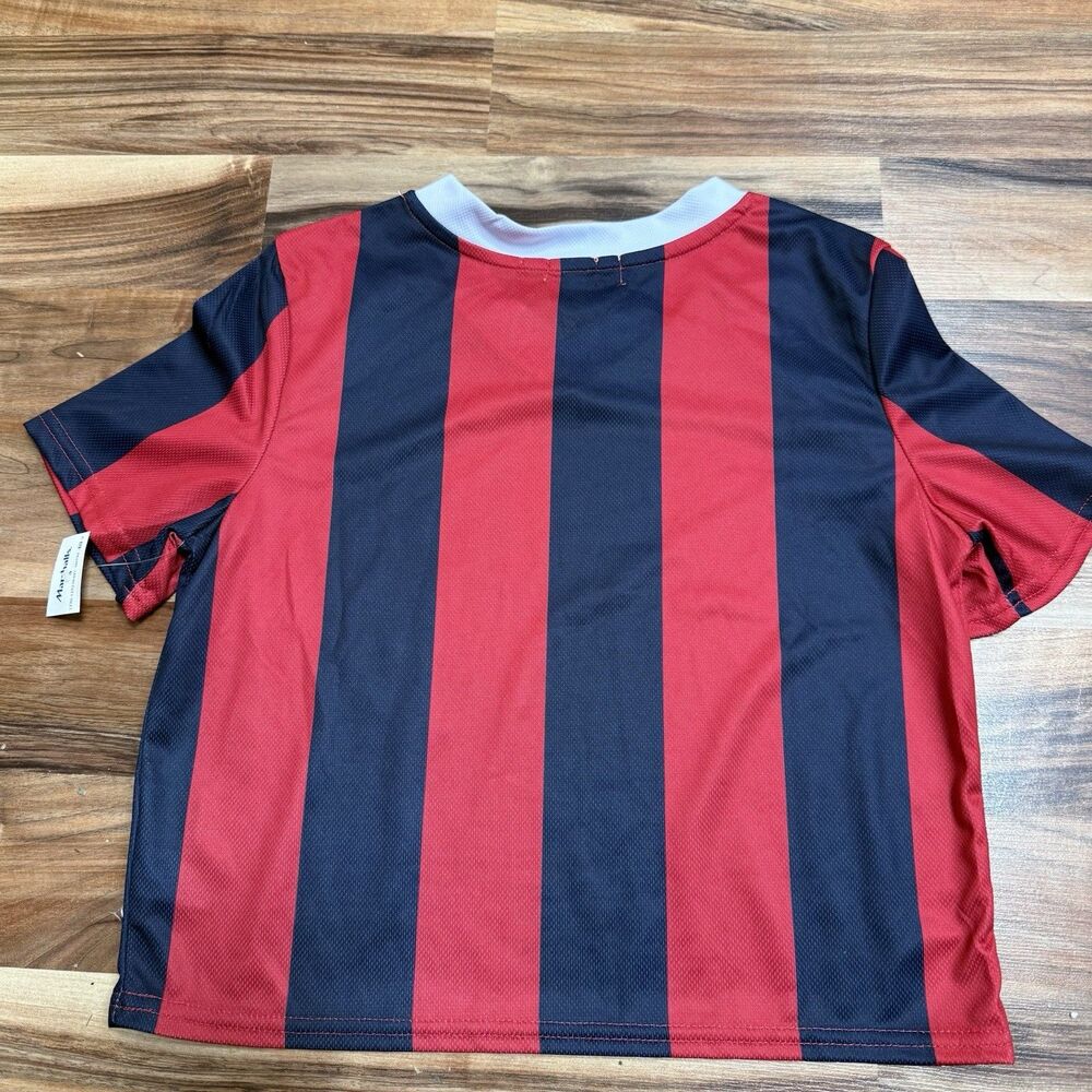 Harper & Ivy Girls France Soccer Jersey 10/12 Blue Red Stripped Polyester Top - Picture 5 of 9